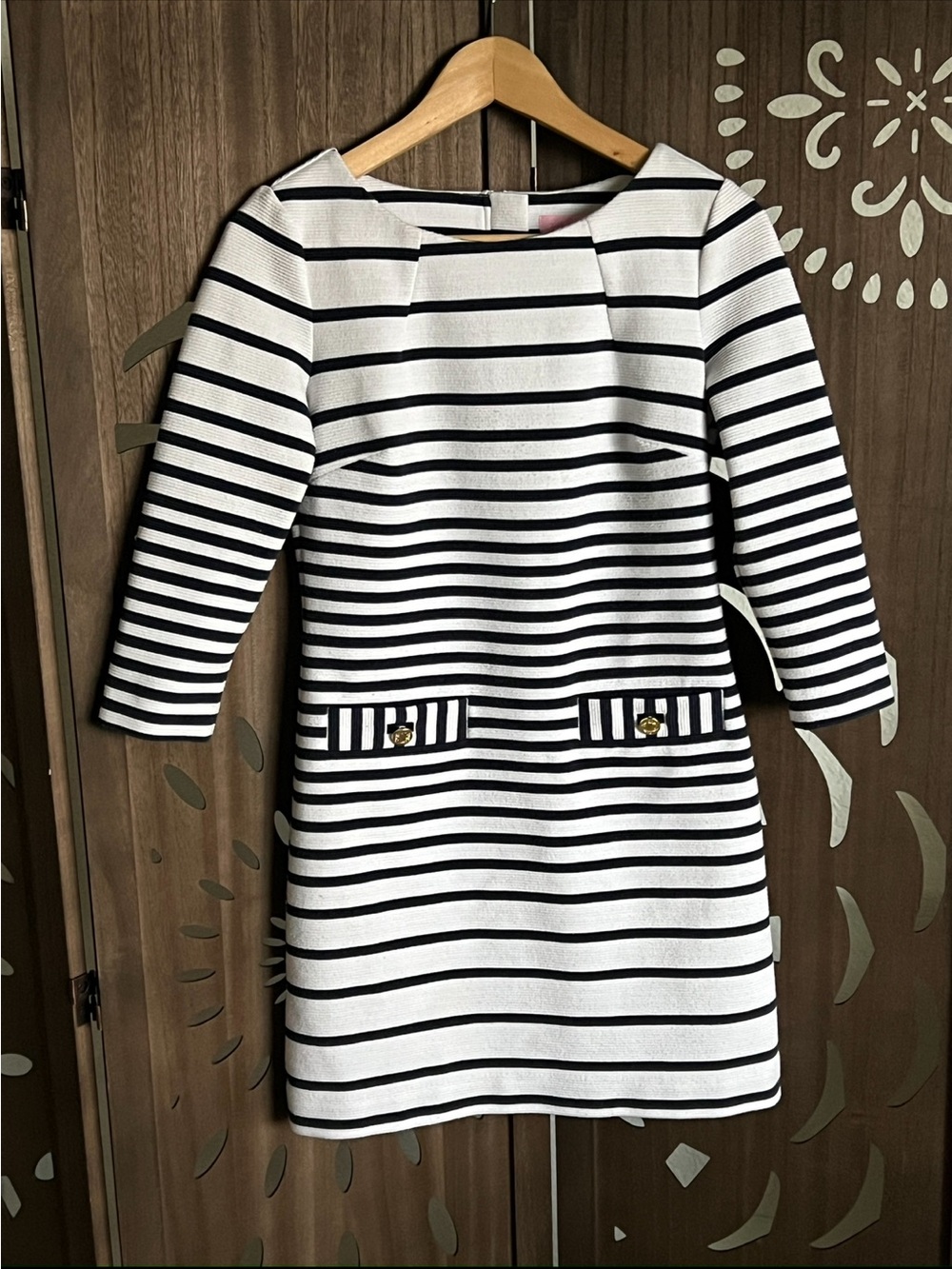 Lilly Pulitzer Black and White Striped Midi Sheath Dress